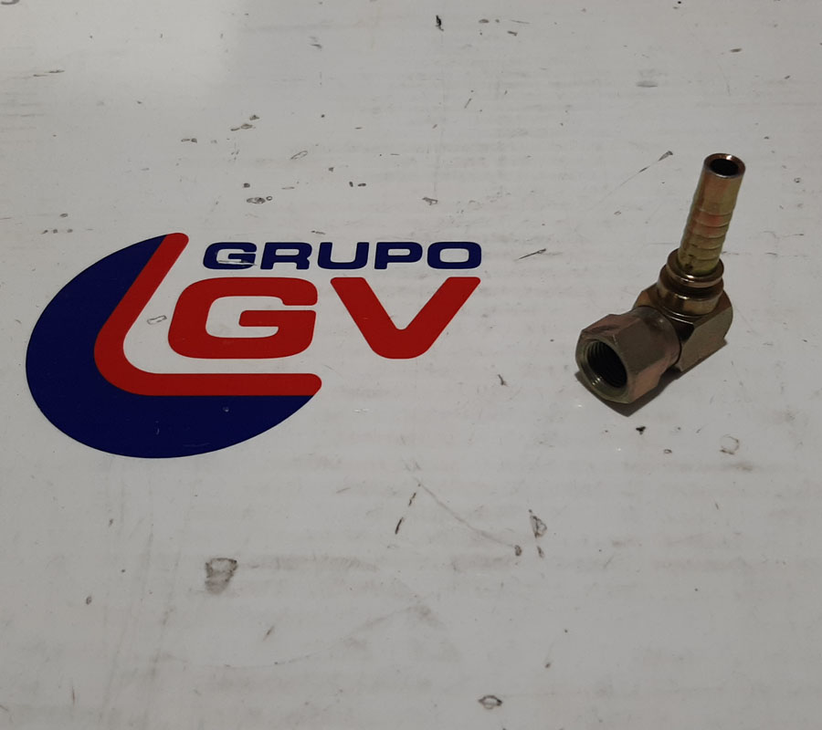 Racord 90 grado compacto JIC - 9/16 para tubo 3/8
