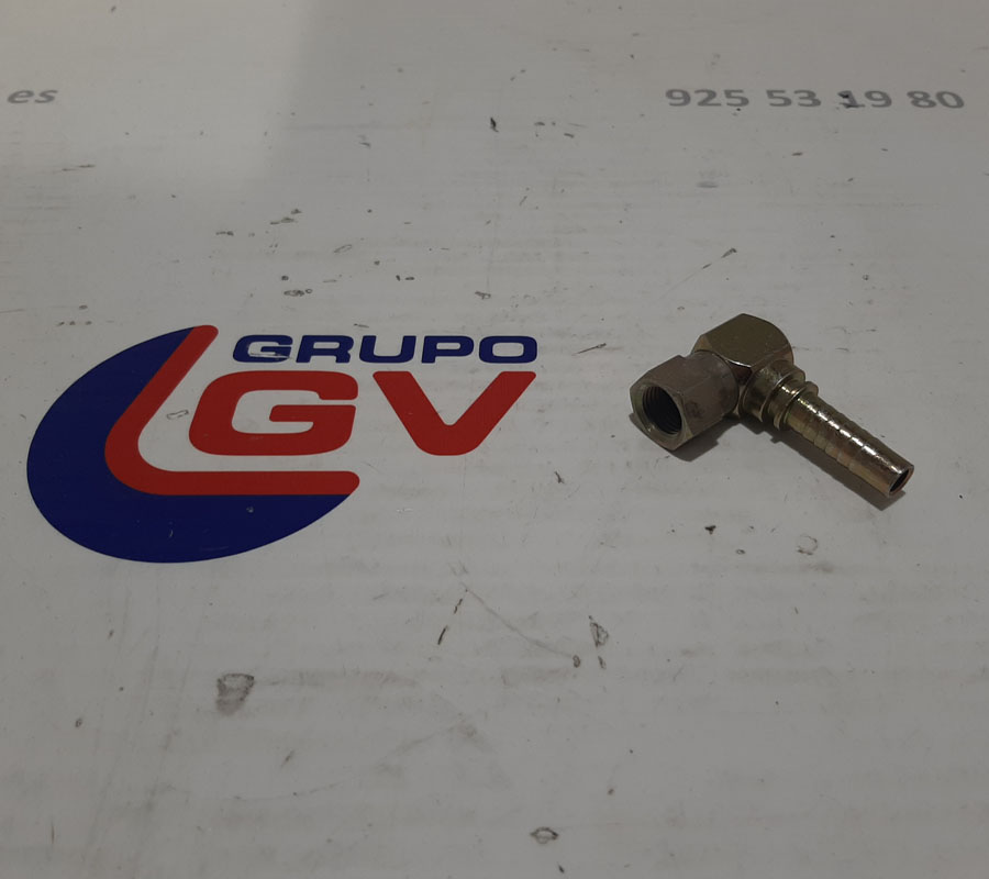 Racord 90 grado compacto JIC - 9/16 para tubo 3/8 - Imagen 2